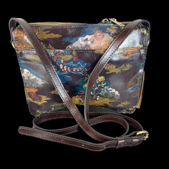 Patricia Nash Nazaire Top Zip Crossbody Bag - "Montana Prairie Skies" - New - Picture 14 of 15